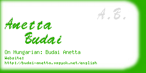 anetta budai business card